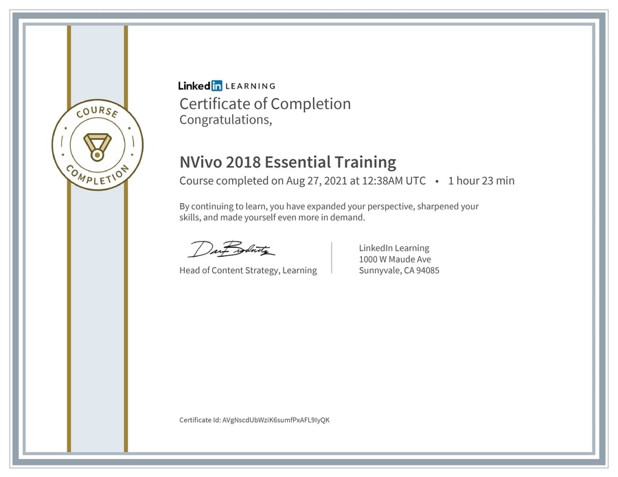 Certificate of Completion